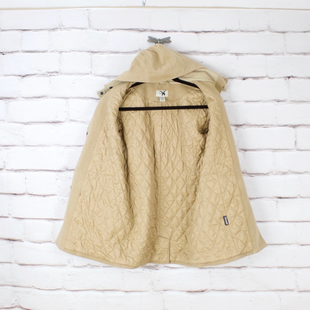 LL Bean Camel Lambswool Woman’s Coat Size M Petite - Picture 3 of 8